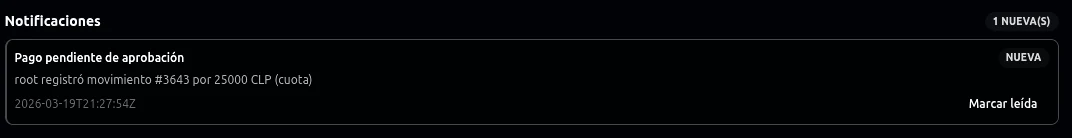 Notificaciones internas para la comunidad